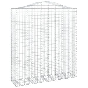 vidaXL kaarekujuline gabioonkorv, 200x50x220/240 cm, tsingitud raud