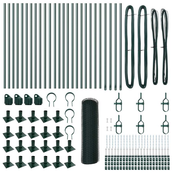vidaXL Aiapost Roheline 50 x 0,8 m (13 mm rest) Terased ja PVC