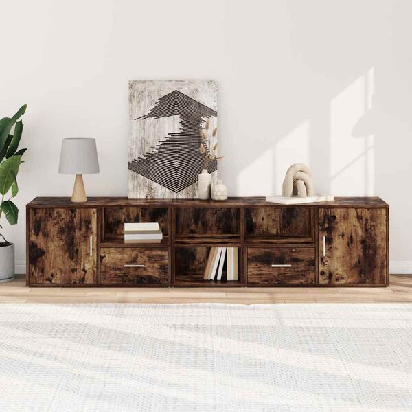 vidaXL nurgakapp, suitsutatud tamm, 200x40x45 cm, tehispuit