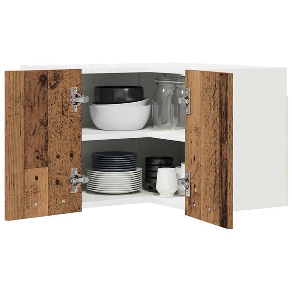 vidaXL Seinakapp Vana puu ja valge 57 x 57 x 40 cm Tehispuit