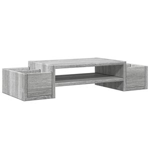 vidaXL hoiuruumiga monitorialus, hall Sonoma, 70x27x15 cm, tehispuit
