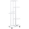 vidaXL 5 tasandiga lillealus ratastel, 44 x 23 x 100 cm, valge raud