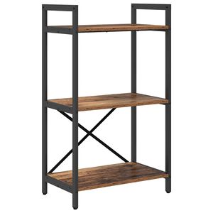 vidaXL Raamatukapp 3 tasandit 56 x 34 x 96 cm Tehispuit Vana puit