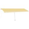 vidaXL k&auml;sitsi sisset&otilde;mmatav varikatus LED 600x350cm, kollane ja valge