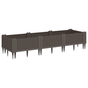 vidaXL vaiadega taimekast, pruun, 125 x 40 x 28,5 cm, PP