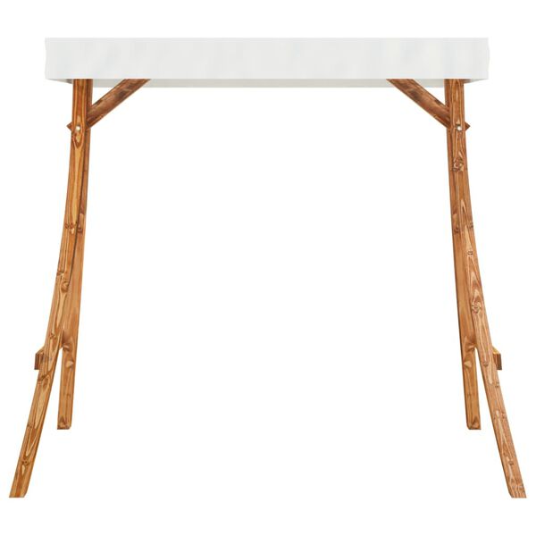 vidaXL aiakiige raam, kreemjas katus, painutatud puit