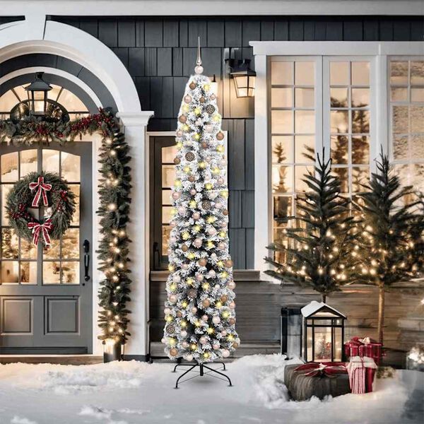 vidaXL Tehisj&otilde;ulupuu Roheline 210 cm PVC, teras ja plastik