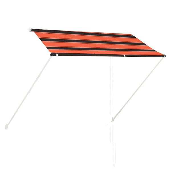 vidaXL sisset&otilde;mmatav varikatus, 250 x 150 cm, oranž ja pruun