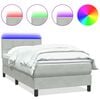 vidaXL kontinentaalvoodi madrats ja LED Helehall 80x220 cm samet