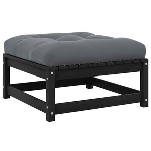 vidaXL aia jalapink padjaga, must, toekas m&auml;nnipuit