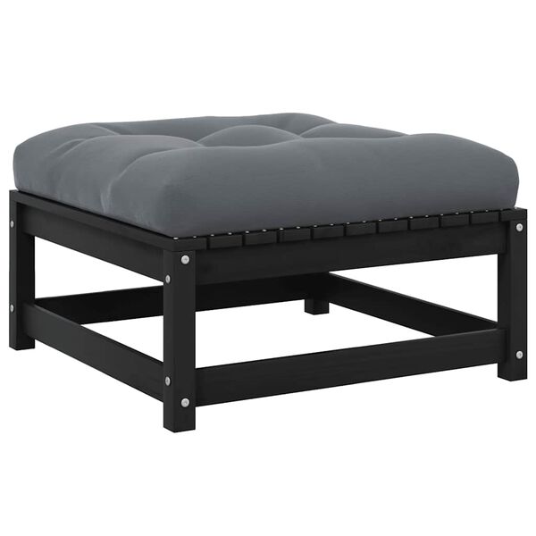 vidaXL aia jalapink padjaga, must, toekas männipuit