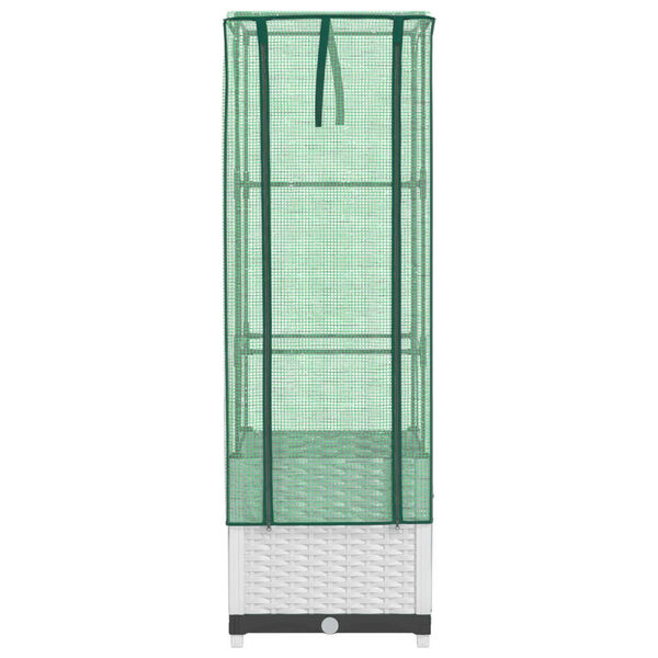 vidaXL taimekast kasvuhoonekattega, rotangi v&auml;limus, 40 x 40 x 139 cm