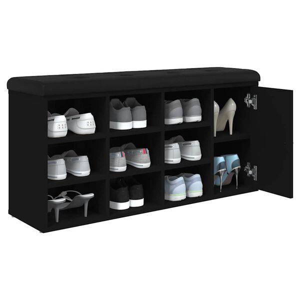 vidaXL jalatsipink, must, 102 x 32 x 50 cm, tehispuit