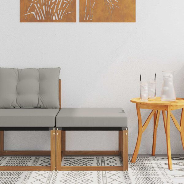 vidaXL V&auml;li jalatoed Tugev akaatsiapuit ja tekstiilne kangas