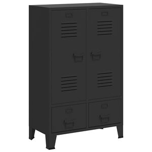 vidaXL garderoob, metallist, industriaalstiil, 67 x 35 x 107 cm, must