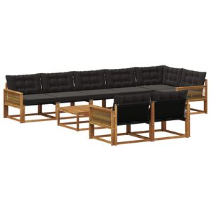 vidaXL V&auml;li diivanikomplekt padjaga 9 pcs Naturaalne ja must