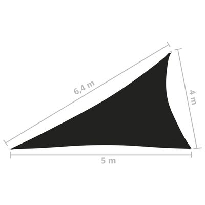 vidaXL oxford-kangast päikesepuri kolmnurkne 4 x 5 x 6,4 m must