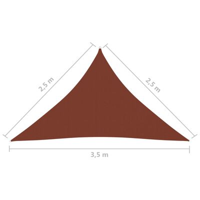 vidaXL päikesepuri, oxford-kangas, kolmnurk, 2,5x2,5x3,5 m, terrakota