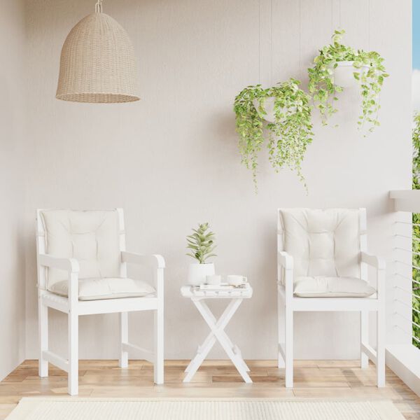 vidaXL madala seljatoega padjad 2 tk, kreemjas, 100x50x7 cm, kangas