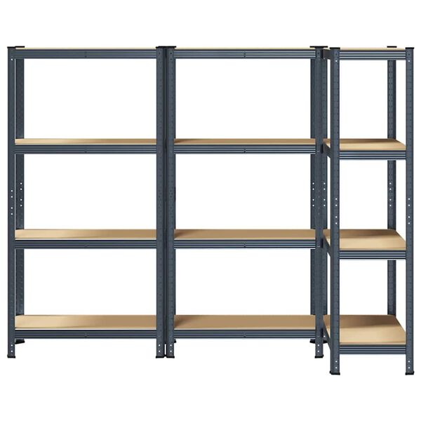 vidaXL 4-kihilised riiulid 3 tk antratsiitterasest ja puidust