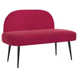 vidaXL Polsterdatud pink seljatoega Veinipunane 110 x 60 x 76 cm Samet
