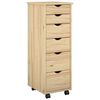 vidaXL Rattaga kapp 34 x 39 x 93,5 cm Kindel m&auml;nnipuidust Pruun