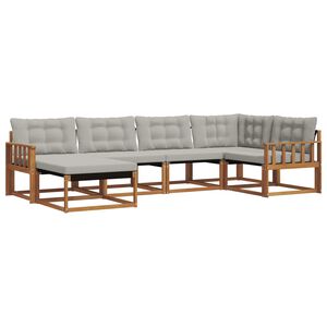 vidaXL V&auml;li diivanikomplekt padjaga 6 pcs Looduslik ja Hele Hall