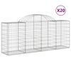 vidaXL kaarekujulised gabioonkorvid 20, 200x50x80/100cm tsingitud raud