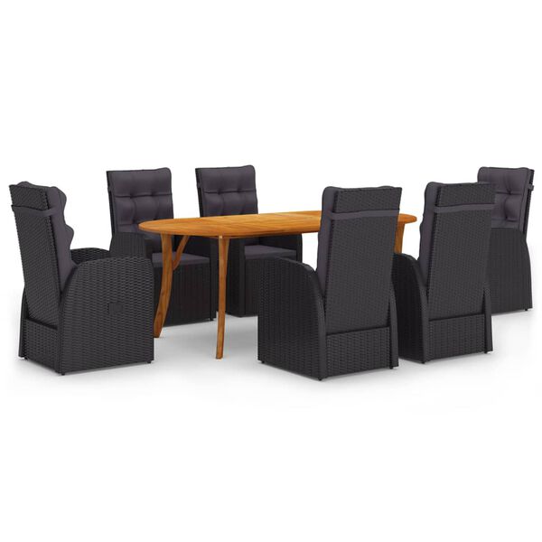 vidaXL 7-osaline aiam&ouml;&ouml;bli s&ouml;&ouml;gikomplekt, must