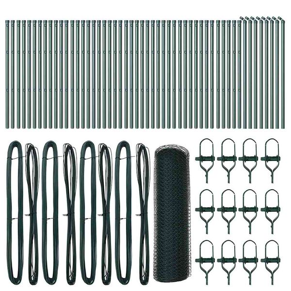 vidaXL Aiapost Roheline 100 x 0,8 m (13 mm võrk) Terased ja PVC