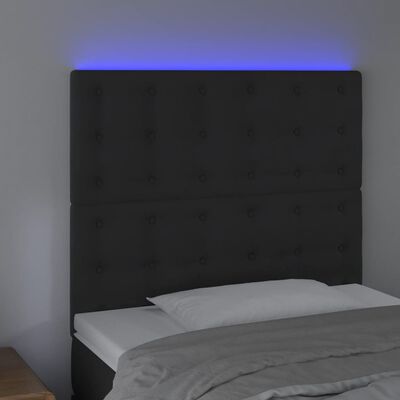 vidaXL LED-voodipeats, must, 90x5x118/128 cm, samet