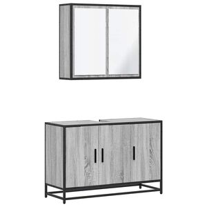 vidaXL 2-osaline vannitoam&ouml;&ouml;bli komplekt, hall Sonoma tamm, tehispuit