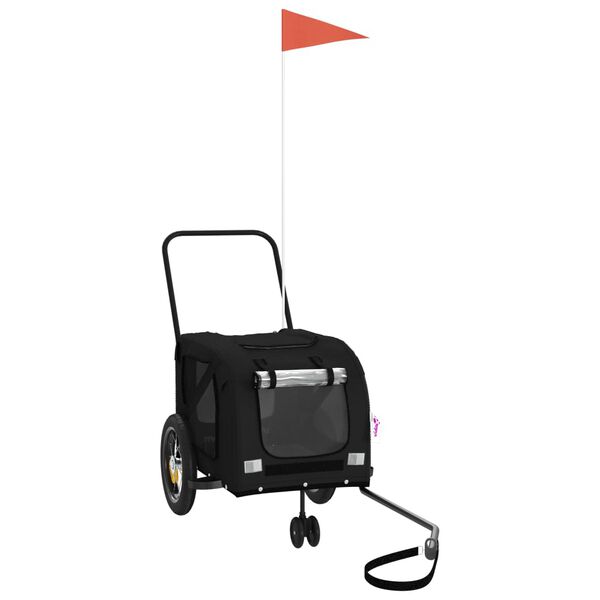 vidaXL lemmiklooma ratta järelkäru, must, oxford kangas/raud