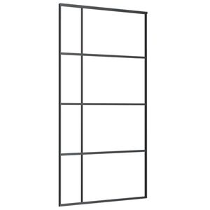 vidaXL liuguks, ESG-klaas ja alumiinium, 102,5 x 205 cm, must