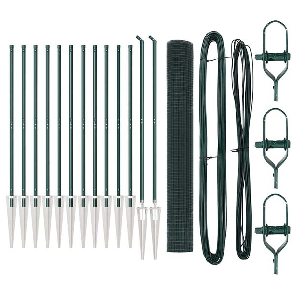 vidaXL Aiapost Roheline 25 x 1,4 m (12 x 12 mm v&otilde;rku) Terased ja PVC