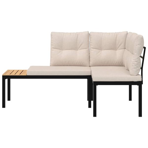 vidaXL aiapingid koos patjadega 2 tk, must, pulberv&auml;rvitud teras