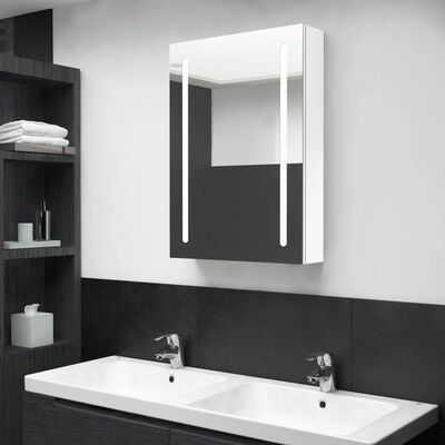 vidaXL LED vannitoa peegelkapp, säravvalge, 50 x 13 x 70 cm