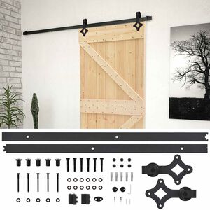 vidaXL Libisev uks Naturaalne ja must 80 x 210 cm Toekas m&auml;nnipuit
