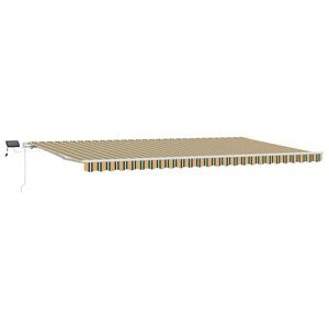 vidaXL Kokkuvolditav varikatus Roheline ja kollane 600 &times; 350 cm