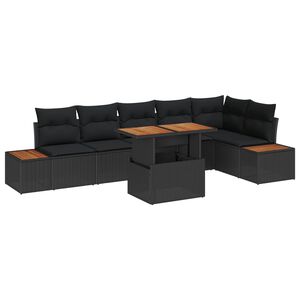 vidaXL Aia s&ouml;&ouml;gilaudade komplekt padjaga 7 pcs Must ja pruun
