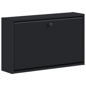 vidaXL Seinale kinnitatav jalan&otilde;ude kapp BREDA 71 x 17 x 43 cm Must
