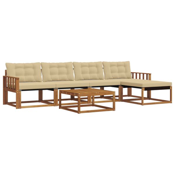 vidaXL V&auml;li diivanikomplekt padjaga 6 pcs Looduslik ja beež