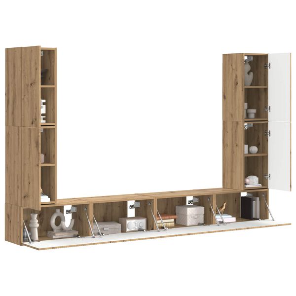 vidaXL Telerikapi komplekt 8 pcs K&auml;sit&ouml;&ouml;puu Tehispuit