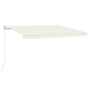 vidaXL k&auml;sitsi sisset&otilde;mmatav varikatus LED-iga, 450 x 350 cm, kreemjas