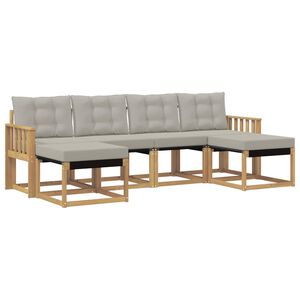 vidaXL V&auml;li diivanikomplekt padjaga 6 pcs Valge ja helehall