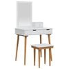 vidaXL Tualettlaua komplekt FAUSKE 4 tk Valge 76 x 50 x 143 cm