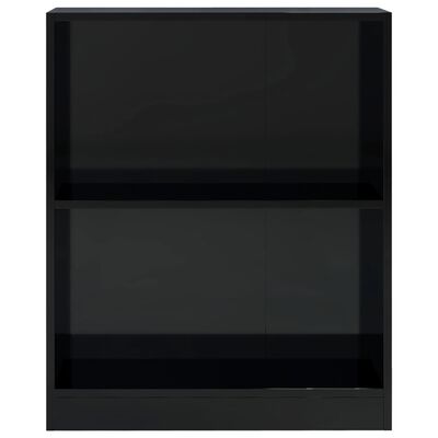 vidaXL raamaturiiul, kõrgläikega must, 60x24x76 cm, tehispuit