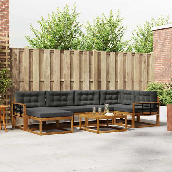 vidaXL V&auml;li diivanikomplekt padjaga 7 pcs Looduslik ja antriit