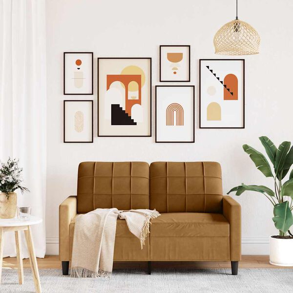 vidaXL 2-kohaline diivan, pruun, 120 cm, samet