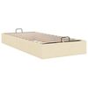 vidaXL Ottomani voodiraam ilma madratsita, kreemjas, 100x200cm, kangas